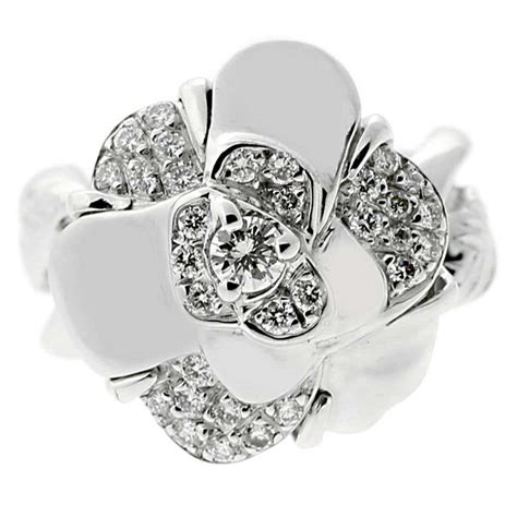 chanel flower ring|chanel camellia flower ring.